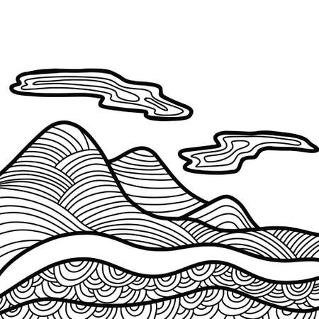 Abstract mountain range landscapeのイラスト素材