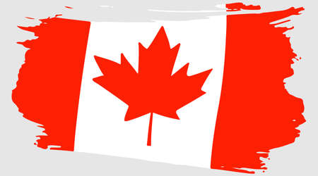 National Canada Brush strokes flag. Hand drawn sketchのイラスト素材
