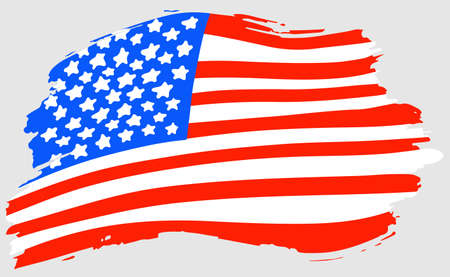 National USA Brush strokes flag. Hand drawn sketchのイラスト素材