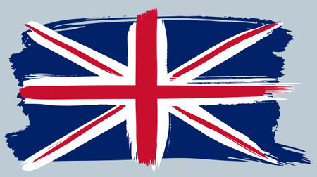 British flag brush stroke watercolorのイラスト素材