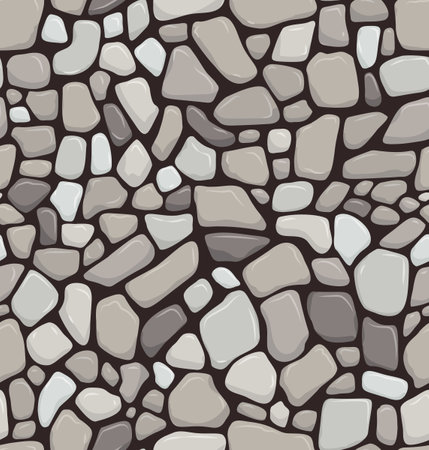 Seabed Seamless pattern realistic stone floorのイラスト素材