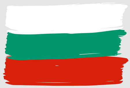 Flag of Bulgaria brush stroke watercolorのイラスト素材