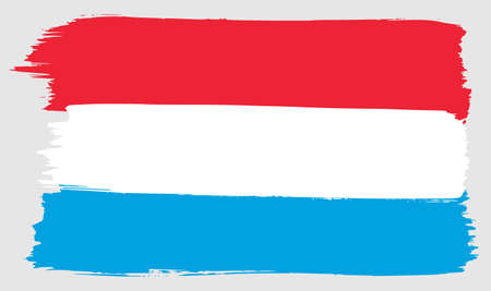 Flag of Luxembourg brush stroke watercolorのイラスト素材