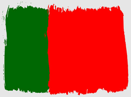 Flag of Portugal brush stroke watercolorのイラスト素材