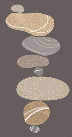 Pyramid of balancing stones zen stone illustrationのイラスト素材