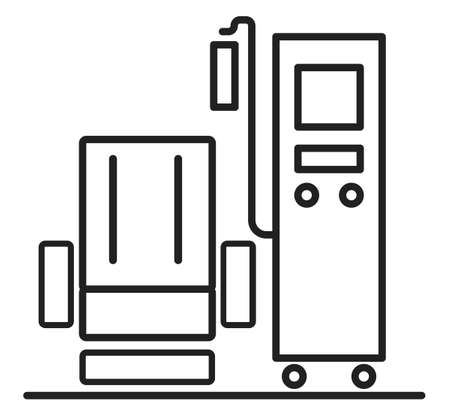 Dialysis machine line icon on whiteのイラスト素材