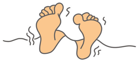 Restless Leg Syndrome icon. doodle line Vector illustrationのイラスト素材