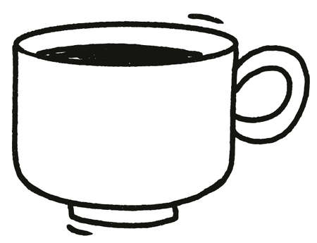 Cup of coffee or tea sketch doodle styleのイラスト素材