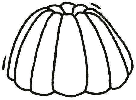 Jelly Pudding doodle hand drawn sketchのイラスト素材