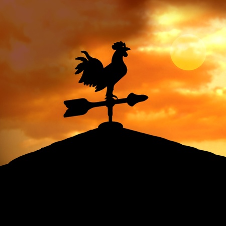 Wind direction by weathercockの写真素材