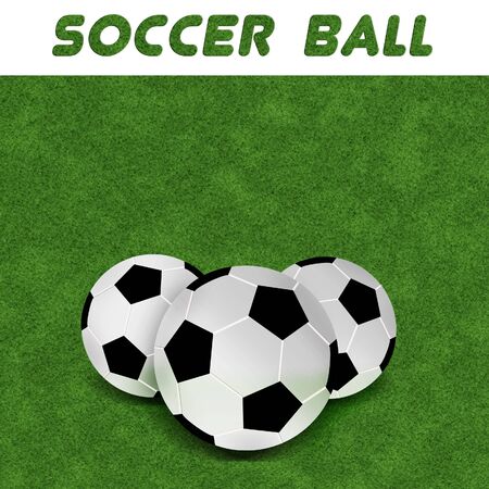 background of Soccer ball on the green fieldの写真素材