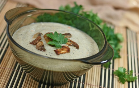 mushroom soup with cream の写真素材