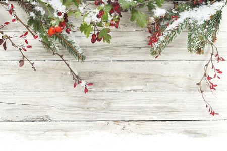 christmas decoration on wooden backgroundの写真素材