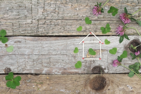 Concept of eco wooden houseの写真素材