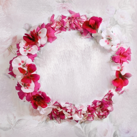 Vintage with stamp-frame and flowers for congratulations and invitations の写真素材