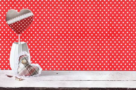 heart composition in retro background の写真素材