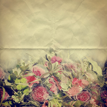 Autumn flowers in retro styleの写真素材