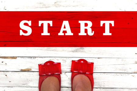 woman stands before the start. The concept of new life