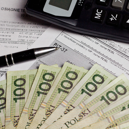 Polish tax forms, PIT-36 and PIT-37.の写真素材