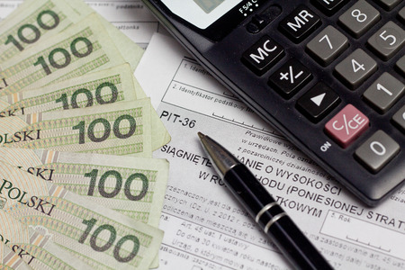 Polish tax forms, PIT-36 and PIT-37.の写真素材