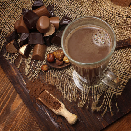 Hot chocolate in a glass