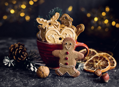 christmas Gingerbread cookiesの写真素材