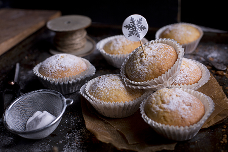 Taste Homemade vanilla cupcakeの写真素材