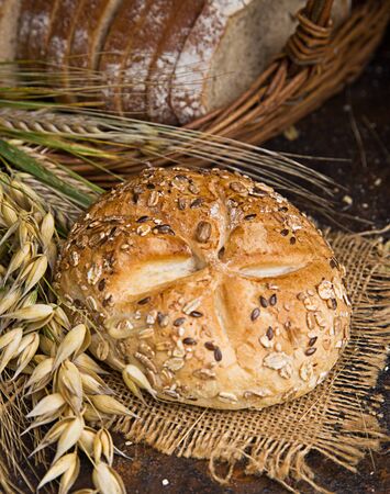 Closeup shot of various types of breadの写真素材