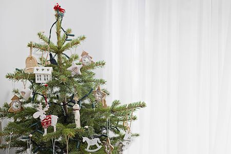 christmas tree in winter timeの写真素材