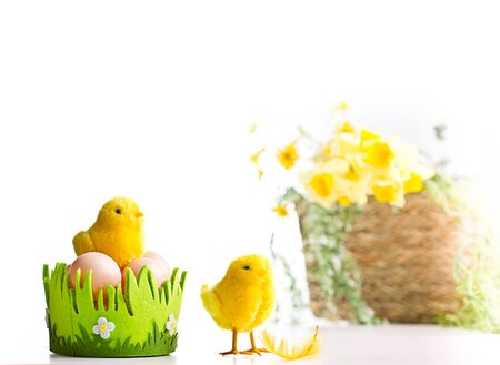 easter decoration on white background