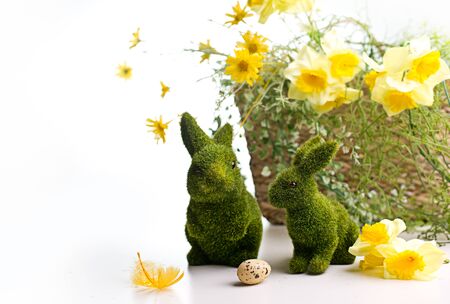 easter decoration on white background