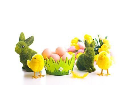 easter decoration on white background