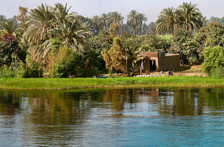 view from the ship to the coast of Egyptの写真素材