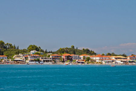 Zakhyntos coastline. View of the hotelsの写真素材
