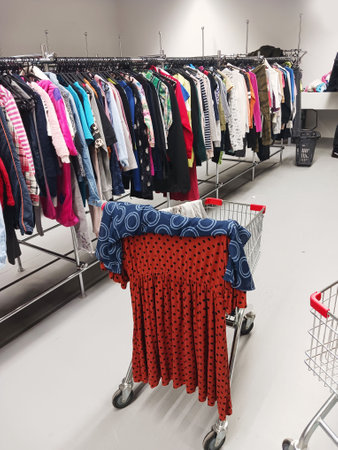 Clothes on second hand marketの写真素材