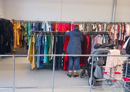 Clothes on second hand marketの写真素材