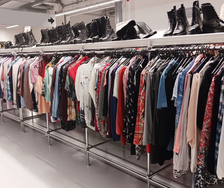 Clothes on second hand marketの写真素材
