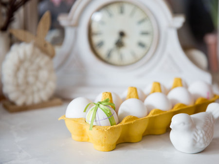 decoration easter eggs in the easter timeの写真素材