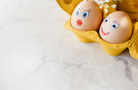 decoration easter eggs in the easter timeの写真素材