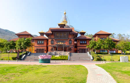 China, Hainan island, Sanya - January 21, 2020: Temple in Nanshan Buddhist Cultural Parkのeditorial素材