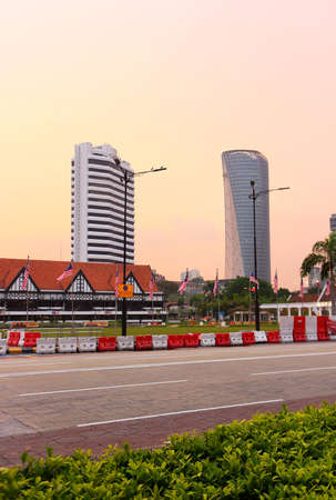Kuala Lumpur, Malaysia - Mart 11, 2019: Evening view of Merdeka square or Independence Square at...