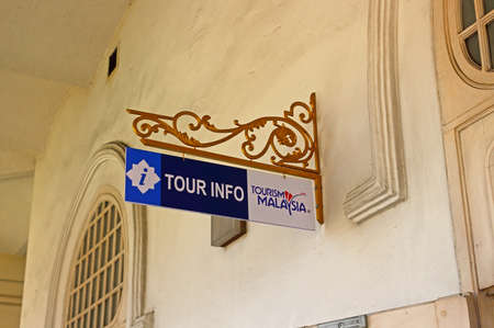 Kuala Lumpur, Malaysia - Mart 12, 2019: Sign of tourists information center and excursions office at Kuala Lumpur, Malaysia.のeditorial素材
