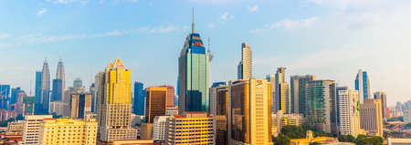 Kuala Lumpur, Malaysia - March 15, 2019: panoramic view of a modern skyscrapers in Kuala Lumpur, Malaysiaのeditorial素材