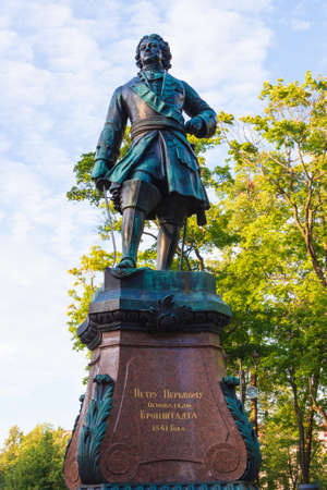 monument to the founder of Kronstadt Peter the Great. Installed in Petrovsky Park, 1841. The author of the monument is the sculptor T. Jacques.の写真素材