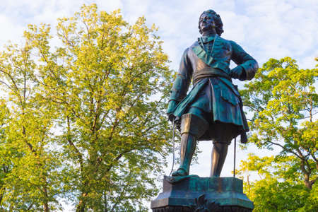 monument to the founder of Kronstadt Peter the Great in Petrovsky Park, 1841. The author of the monument is the sculptor T. Jacques.の写真素材