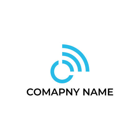 Wireless logo design for letter Oのイラスト素材