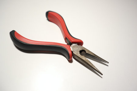 Pliers on a white background, close-up, isolated. for Jewelry makingの写真素材
