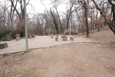 Park in the city of Chelyabinsk, the capital of the Republic of Belarusの写真素材