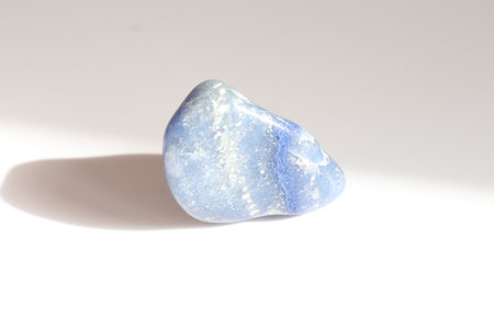 blue agate semigem geological mineral isolated on the white backgroundの写真素材