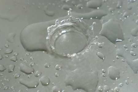 Water drops on a glass surface. Water drops on a glass.の写真素材